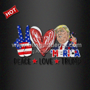 Peace Love Trump Heat Printed Vinyl July 4th DTF Transfer Peace Love Trump Heat Printed Vinyl July 4th DTF Transfer